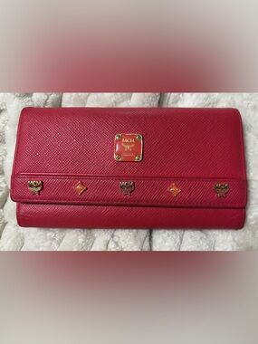 MCM Hot Pink Continental Trifold Wallet